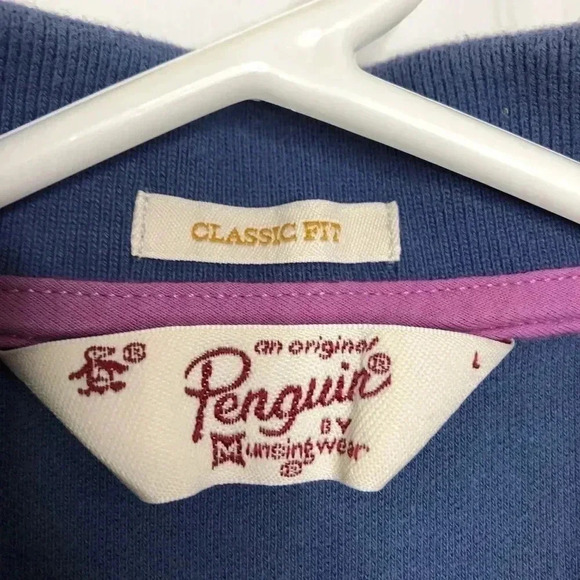 Penguin Polo Shirt Blue Size Large - Picture 6 of 16